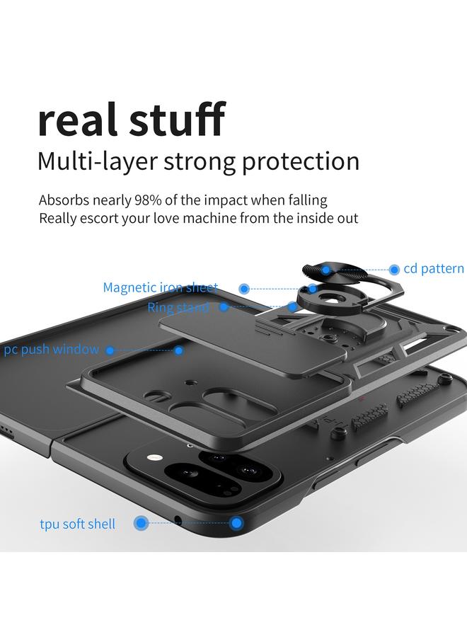 Zaboon Case For Google Pixel 9 Pro Fold Sliding Camera Cover Design TPU+PC Phone Case - Image 3
