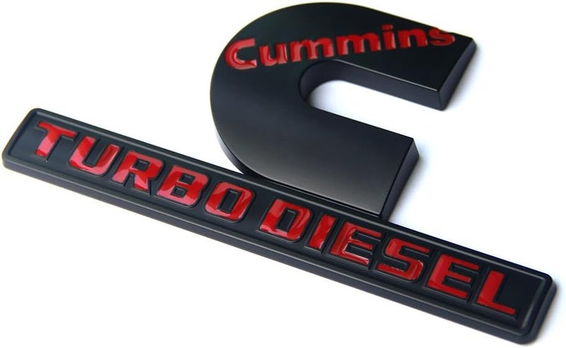 Yoaoo 2Pack Compatible with Cummins Turbo Diesel Emblem Badge High Output Ram 2500 3500 Emblem 6.2" by 3.4" inches Red - Image 5