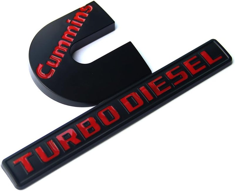 Yoaoo 2Pack Compatible with Cummins Turbo Diesel Emblem Badge High Output Ram 2500 3500 Emblem 6.2" by 3.4" inches Red - Image 3