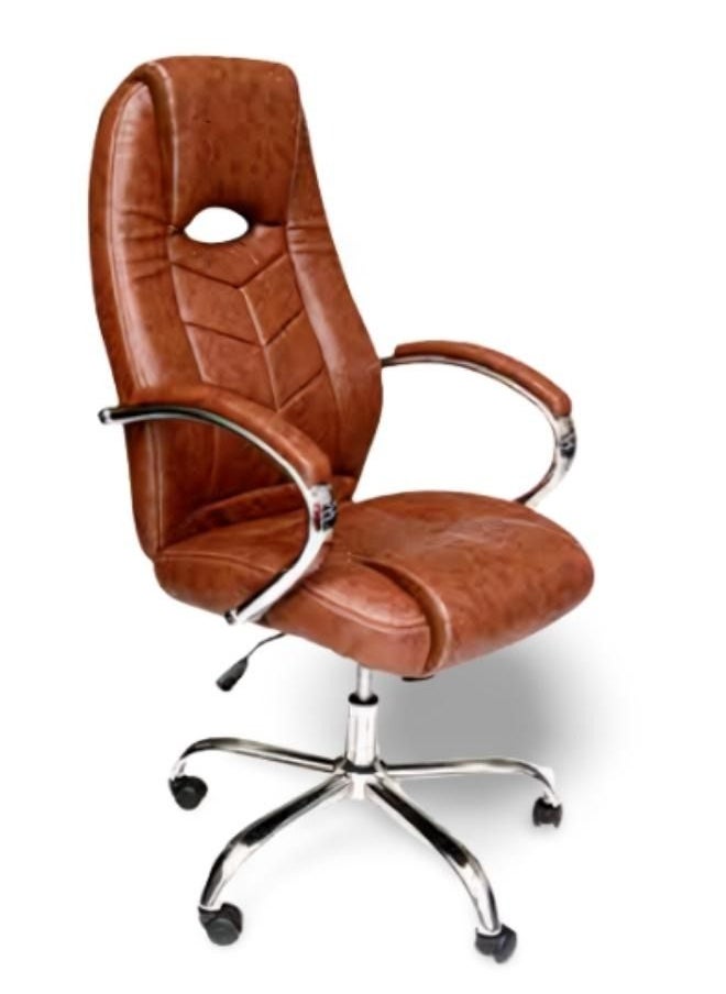 SULSHA Big And Tall Executive Office Chair High Back All Day Comfort Ergonomic Lumbar Support Bonded Computer Chair Leather Brown UAE Dubai Abu Dhabi