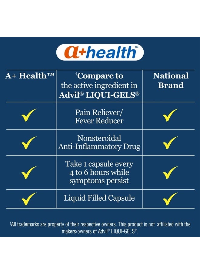 a+health Ibuprofen 200 Mg Softgels Pain Reliever Fever Reducer Nsaid Made In Usa 300 Count  - Image 3