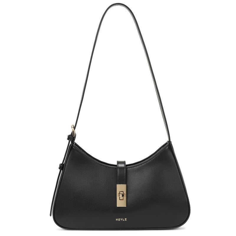 Keyli Shoulder Bag Purses for Women Fashion Waterproof Vegan Leather CrossBody Bags Small Cute Handbags Hobo Bags Satchels Purse Tote Bag with Adjustable Strap Black - Image 1