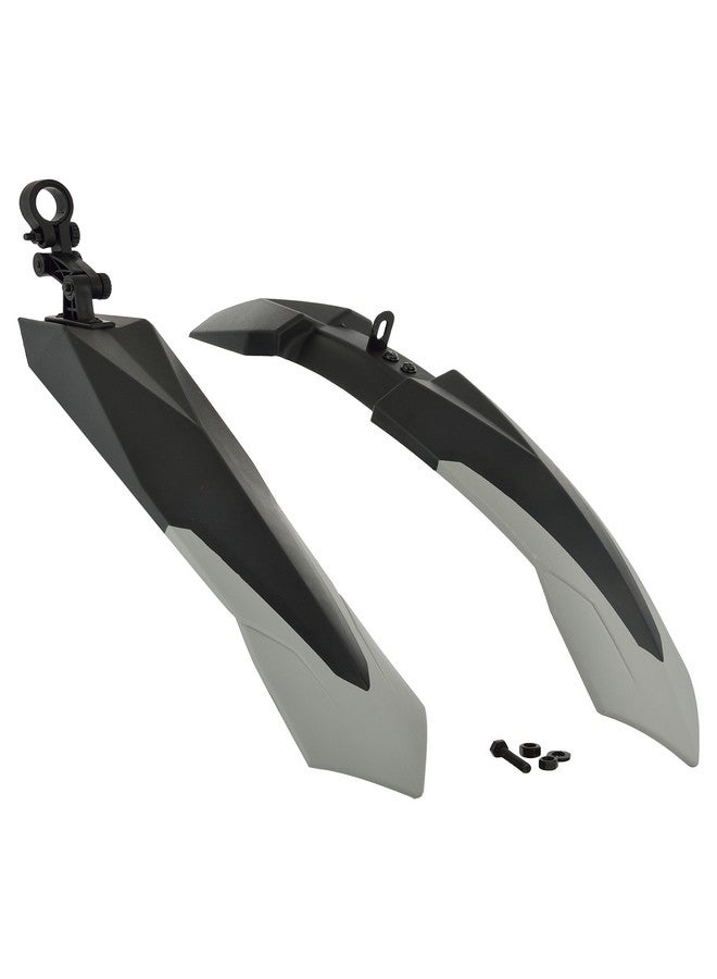 Dark Horse® Bicycle Dual Tone Front & Rear Mudguard with Durable Plastic Clamp, Fender for Bicycle, Black-Grey - Image 1