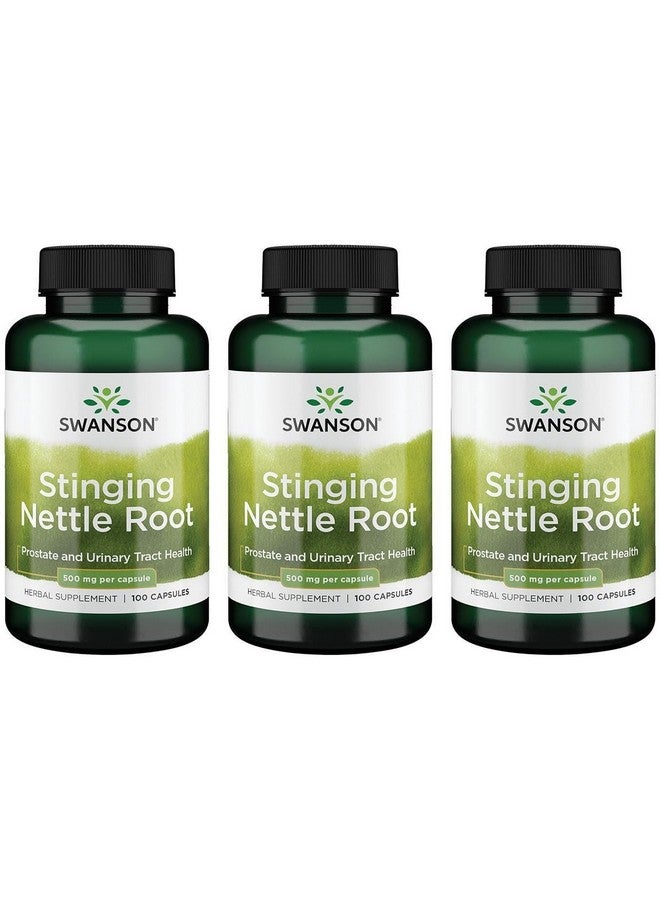 Swanson Stinging Nettle Root (Urtica Dioica) - Herbal Supplement - (100 Capsules, 500mg) (3 Pack)