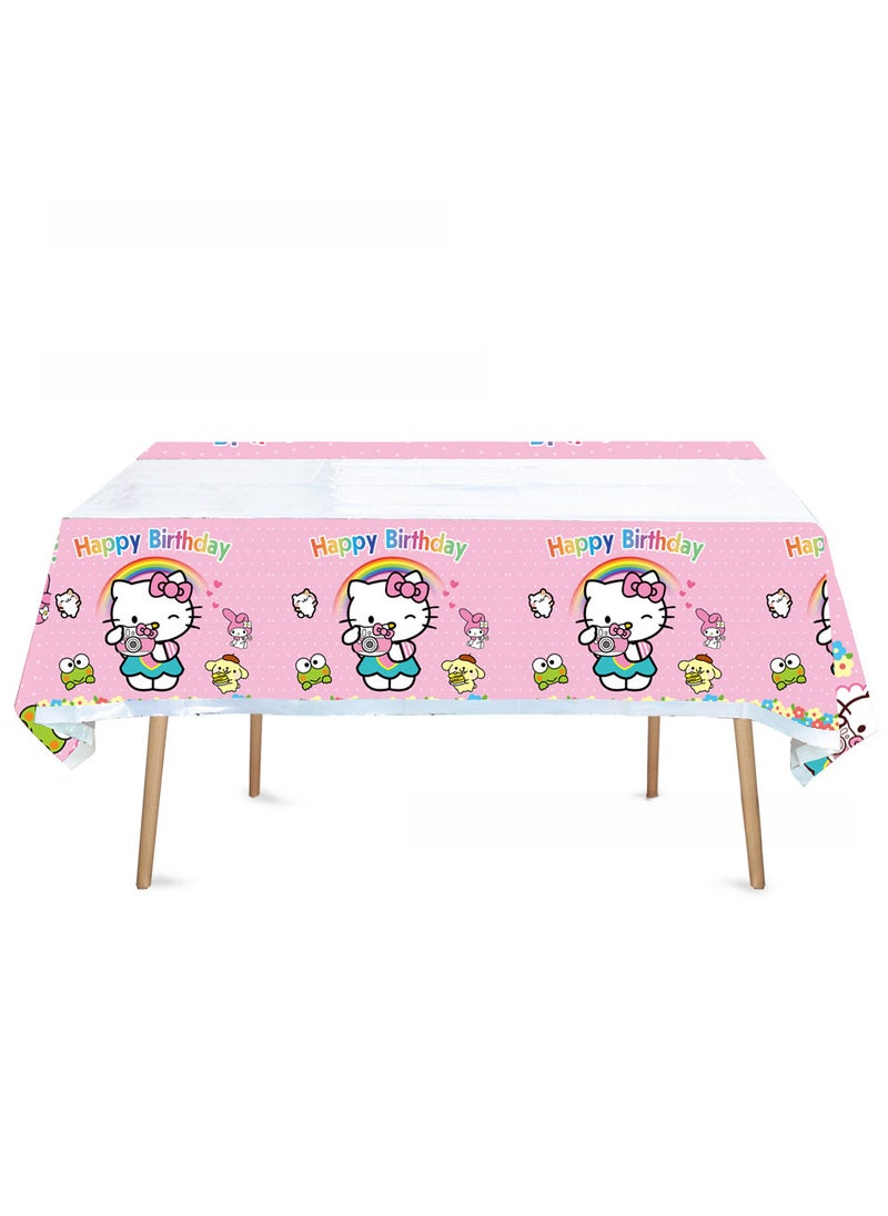 Generic New Pink KT Cat Birthday Party Tableware Set Tablecloth 1P-KT cat 