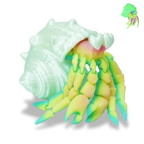 Xonery 3D Printed Love Hermit Crab Articulated Figurine Easter GiftsAnimal Kids ToyLoveEyedEaster GiftsRainbow Luminous Flexible BodyParty Favor - Image 1