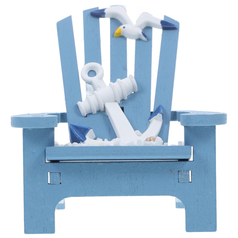 Blue Miniature Beach Chair Nautical Dollhouse Furniture for Beach Party and Desk Display - Image 2