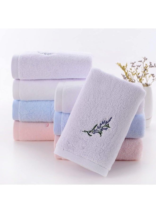 Pidada Hand Towel Set of 3 Embroidered Floral Pattern 100 Cotton Soft Absorbent Decorative Towel for Bathroom Pink - Image 2
