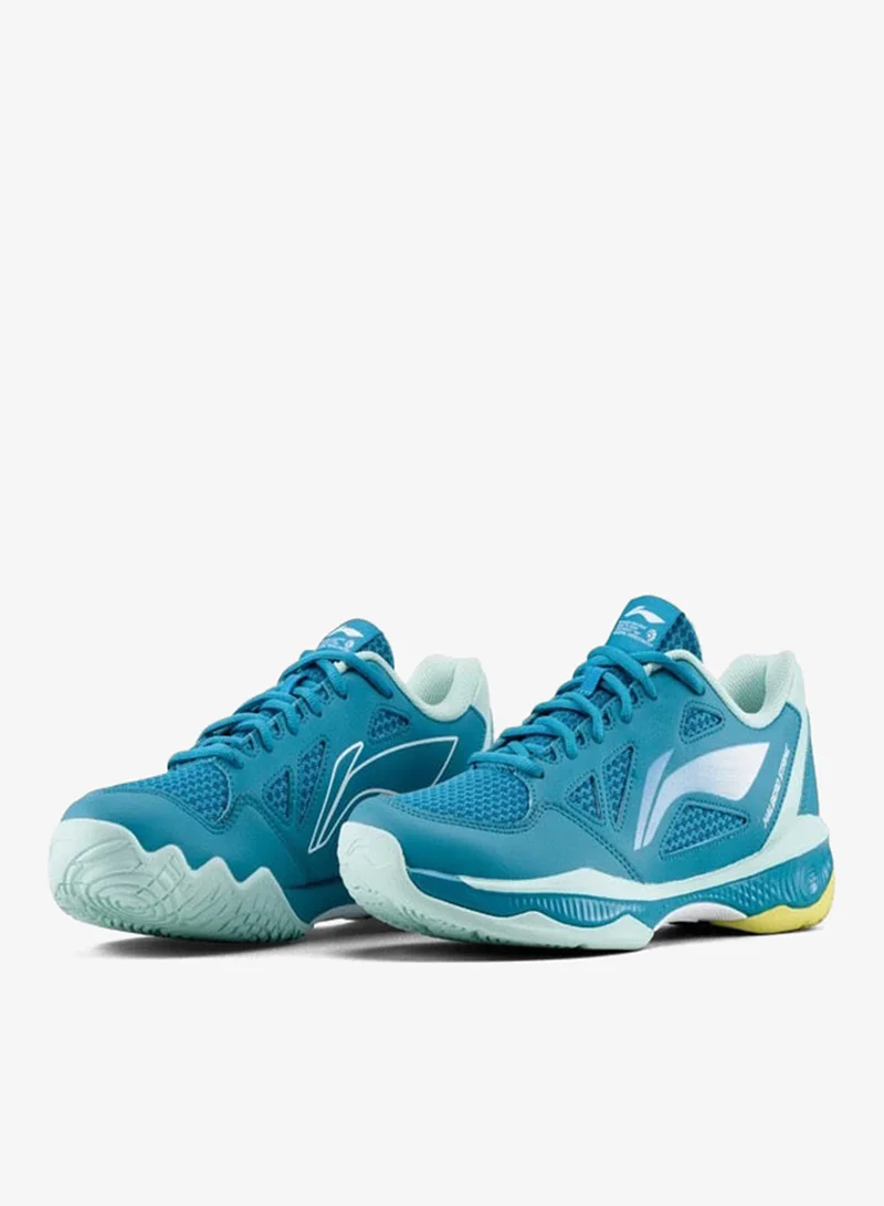 Li-Ning Blue Jade/Floating Green Li-Ning Halberd Strike Non Marking Badminton Shoes  | Best Price UAE