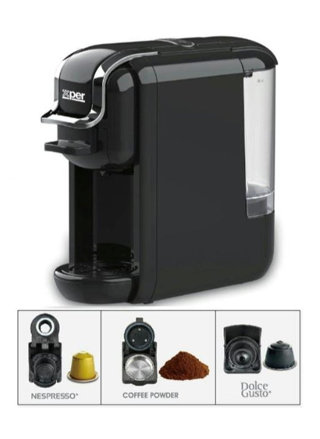 XPER Xper coffee maker for capsules and coffee, 1450 Watts, 19 Bar, Black, XPC-90B  - Image 1