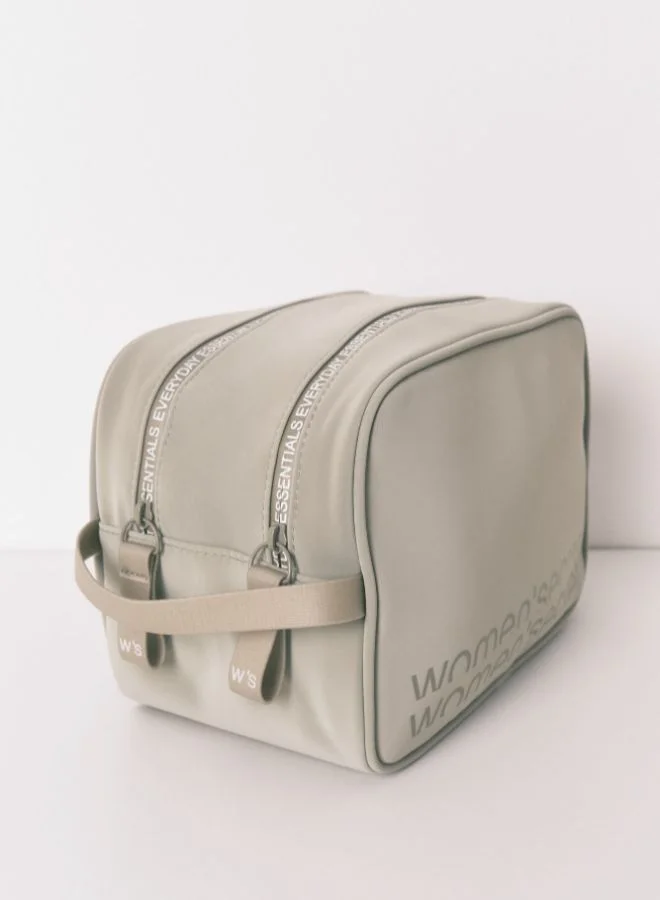 women'secret Large Rubber Khaki Vanity Case