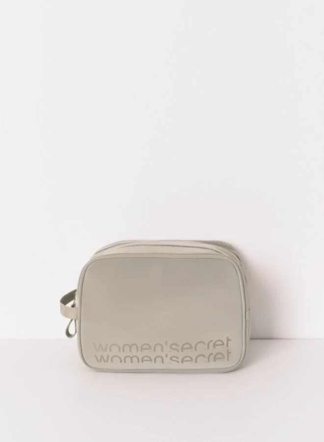women'secret Large Rubber Khaki Vanity Case