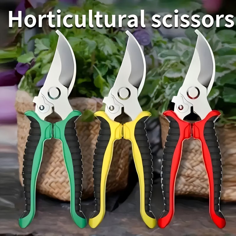 Garden Shears Heavy Duty Pruning Shear With Non Slip Handle For Cutting Thick Branches Floral Arrangements And Landscape Ergonomic Design Random Color - Image 2