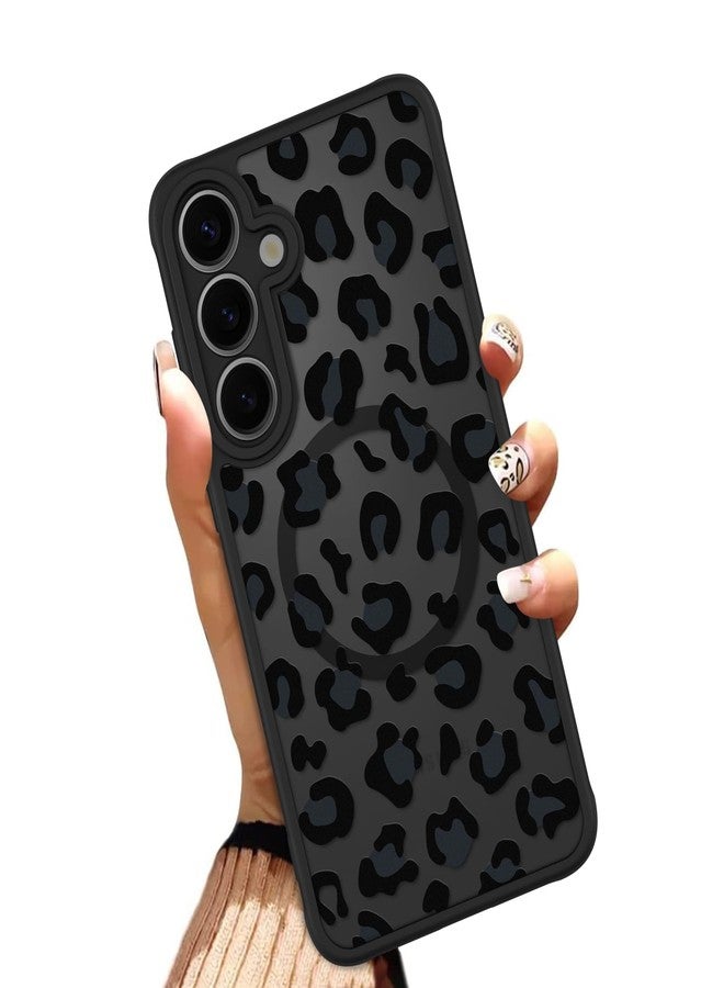 أو أو كيه جراب OOK مناسب لهاتف Samsung Galaxy S25 مقاس 6.2 بوصة (متوافق مع الشحن اللاسلكي) تصميم طبعة جلد النمر الأسود غطاء هاتف شفاف ناعم من مادة TPU + جراب صلب من البولي كربونات مضاد للخدش والصدمات مغناطيسي للنساء والرجال - Image 1