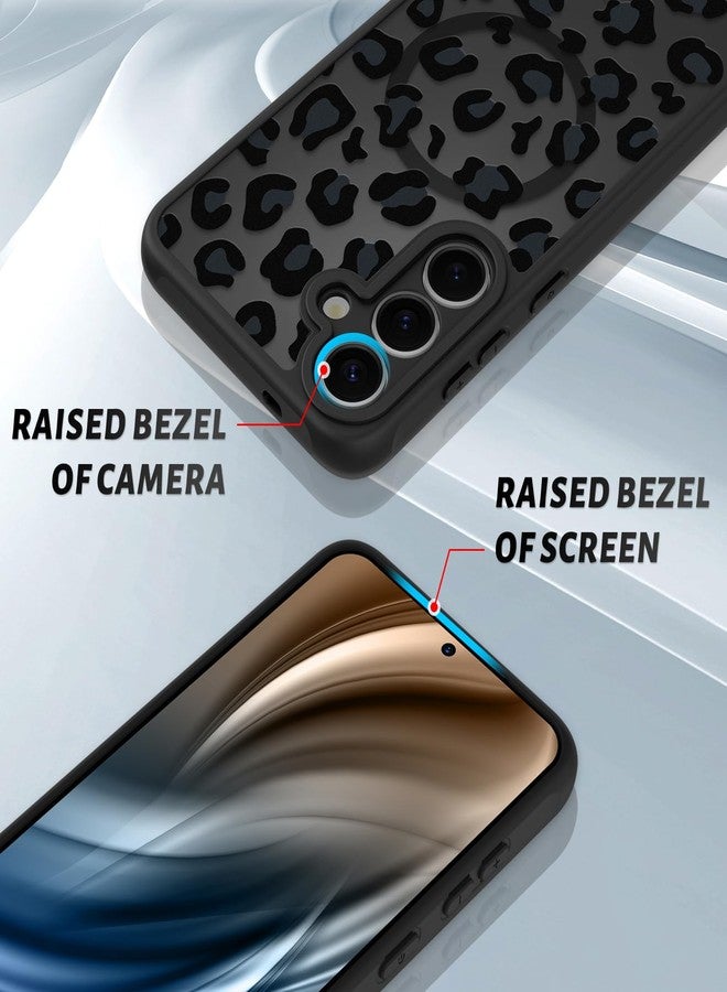 أو أو كيه جراب OOK مناسب لهاتف Samsung Galaxy S25 مقاس 6.2 بوصة (متوافق مع الشحن اللاسلكي) تصميم طبعة جلد النمر الأسود غطاء هاتف شفاف ناعم من مادة TPU + جراب صلب من البولي كربونات مضاد للخدش والصدمات مغناطيسي للنساء والرجال - Image 3