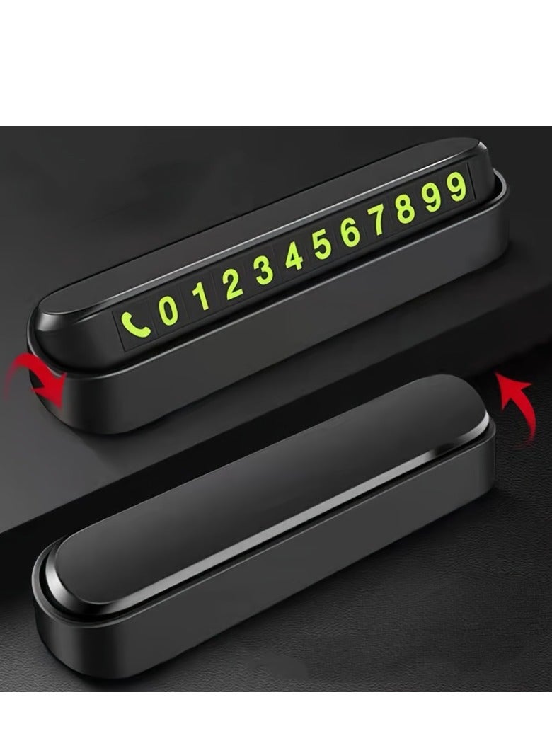 Generic Temporary Car Parking Card Number Plate for Car, Parking Numbers Card with Hidden Telephone Number, Car Stop Accessories Temporary Number Sign Plate 