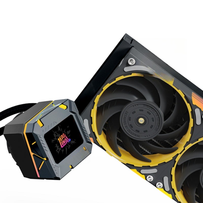 yeston Liquid Cooler 360mm: Water Pump with DC Motor, LCD Screen Real-Time Coolant Temperature Fan Speed Display - White Color CPU Cooler with Fluid Dynamic Bearing 12CM Fan, Efficient Triple-Phase Six-Pole - Image 4