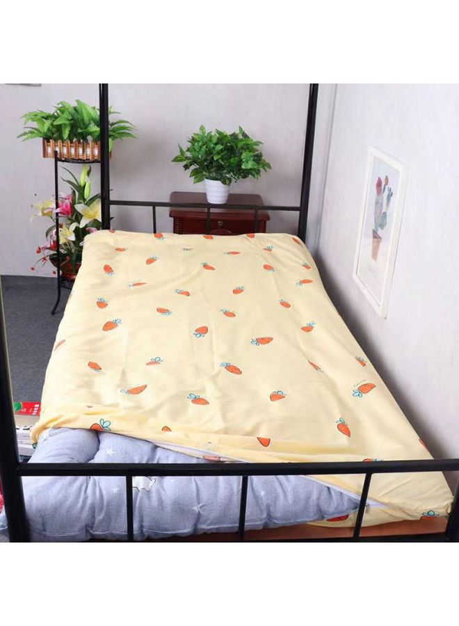 Mattress Cover Cotton Pad Quilt Cover Student Dormitory Single 90x 200 Bed Mattress Cover Quilt Cover 190 All-inclusive Mattress Cover 0.9-Color:Carrot  Brushed Cloth-Specifications:1.2m Wide*2.0m Long - Image 1