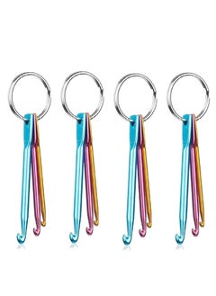 Y&D Crochet Hook,4 Sets Portable Travel Home Use Hook, Aluminum Keychain Metal Hook Multicolor Crafts Knitting Needles Weave Sewing Cross Stitch, 3 Sizes in 1 Set (3 mm, 4 5 mm)  - Image 1