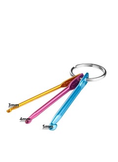 Y&D Crochet Hook,4 Sets Portable Travel Home Use Hook, Aluminum Keychain Metal Hook Multicolor Crafts Knitting Needles Weave Sewing Cross Stitch, 3 Sizes in 1 Set (3 mm, 4 5 mm)  - Image 5