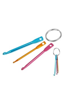 Y&D Crochet Hook,4 Sets Portable Travel Home Use Hook, Aluminum Keychain Metal Hook Multicolor Crafts Knitting Needles Weave Sewing Cross Stitch, 3 Sizes in 1 Set (3 mm, 4 5 mm)  - Image 4