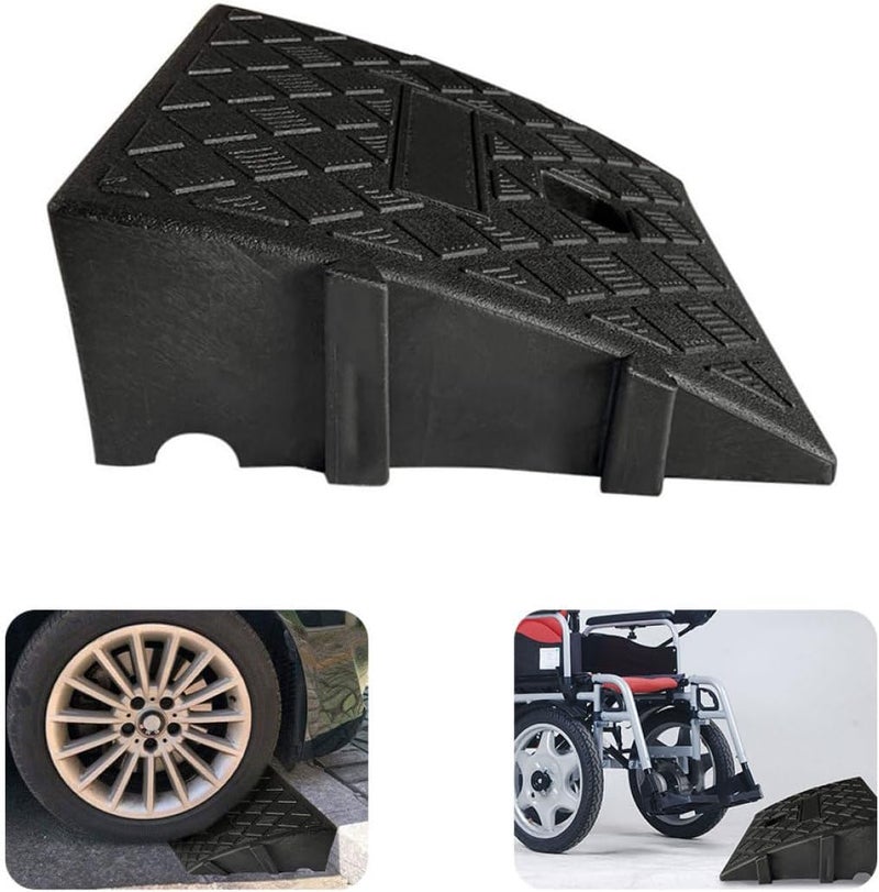 Curb Ramp Heavy Duty Plastic Drive Ramps 9.84x10.63x2.76 Inch Lightweight Threshold Ramp for Wheelchairs Cars Vehicles - Image 3