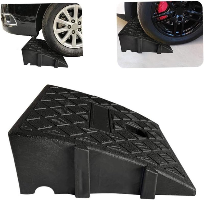 Curb Ramp Heavy Duty Plastic Drive Ramps 9.84x10.63x2.76 Inch Lightweight Threshold Ramp for Wheelchairs Cars Vehicles - Image 1