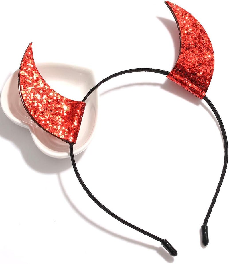 ELEARD Space saving design picks Halloween Headband Glitter Devil Horns Headband Headpiece Hair Accessory for Halloween Costume Integrated local logistics - Image 4