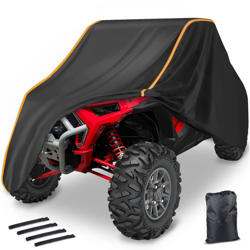 غطاء StarknightMT RZR UTV 23 مقعد مقاوم للماء 420D للاستخدام الخارجي متوافق مع Polaris RZR Ranger Commander Defender YXZ 1000R Rhino Pioneer Maverick Sport ZFORCE General