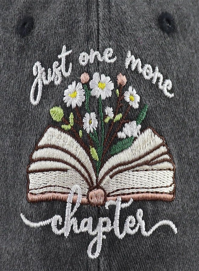 Kahhrepa Book Lovers Gifts for Women Men, Bookish Reading Accessories Baseball Cap, Just One More Chapter Hat, Mothers Day Christmas Birthday Gifts for Readers Black - Image 4