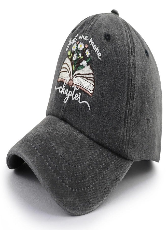 Kahhrepa Book Lovers Gifts for Women Men, Bookish Reading Accessories Baseball Cap, Just One More Chapter Hat, Mothers Day Christmas Birthday Gifts for Readers Black - Image 2