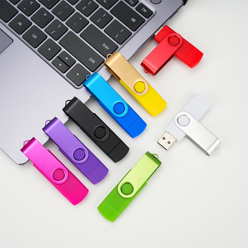 فلاشة يو إس بي معدنية دوّارة، تدعم الواجهات المزدوجة (Type-C)، بسعات من 16 جيجابايت إلى 128 جيجابايت، قابلة للتخصيص كهدية للشركات - Image 5