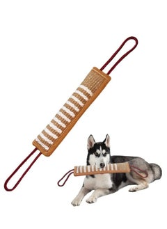 SYOSI Dog Tug Toy, Dog Bite Jute Pillow Pull Toy with 2 Strong Handles, Perfect for Tug of War, Puppy Training Interactive Play, Durable Bite Training Toys for Medium to Large Dogs Brown  - Image 1