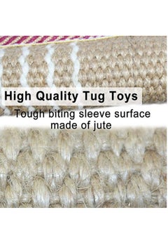 SYOSI Dog Tug Toy, Dog Bite Jute Pillow Pull Toy with 2 Strong Handles, Perfect for Tug of War, Puppy Training Interactive Play, Durable Bite Training Toys for Medium to Large Dogs Brown  - Image 5