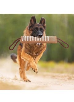 SYOSI Dog Tug Toy, Dog Bite Jute Pillow Pull Toy with 2 Strong Handles, Perfect for Tug of War, Puppy Training Interactive Play, Durable Bite Training Toys for Medium to Large Dogs Brown  - Image 2