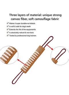 SYOSI Dog Tug Toy, Dog Bite Jute Pillow Pull Toy with 2 Strong Handles, Perfect for Tug of War, Puppy Training Interactive Play, Durable Bite Training Toys for Medium to Large Dogs Brown  - Image 4