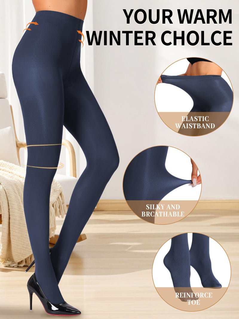 HONENNA Women's Control Top High Elastic Soft Opaque Pantyhose Tights - Image 2