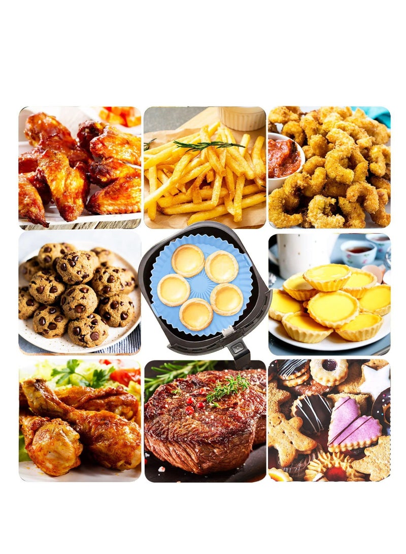 Zikra Air Fryer Silicone Pot, 3 Pcs Reusable Non-Stick of Parchment Paper Air Fryer Liners Mats for Air Fryer Baking Roasting Oven Microwave - Image 2