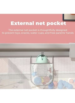 Arabest Baby Playpen Large with Mat，Playpen for Babies and Toddlers，Safety Infant Activity Center Baby Play Pen with Zipper Gate，Sturdy Playpen with Balls & Accessories(Grey，1.5m*2m)  - Image 5