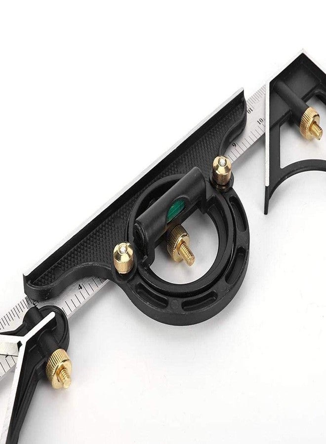 Terizger Square Angle Ruler,3Pcs/Set 300mm Stainless Steel t Square Ruler Adjustable Sliding Combination & Protractor Level Measure Measuring Set - Image 5