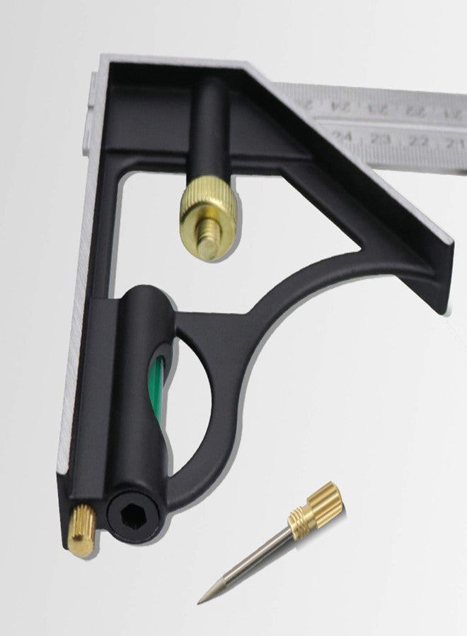 Terizger Square Angle Ruler,3Pcs/Set 300mm Stainless Steel t Square Ruler Adjustable Sliding Combination & Protractor Level Measure Measuring Set - Image 4