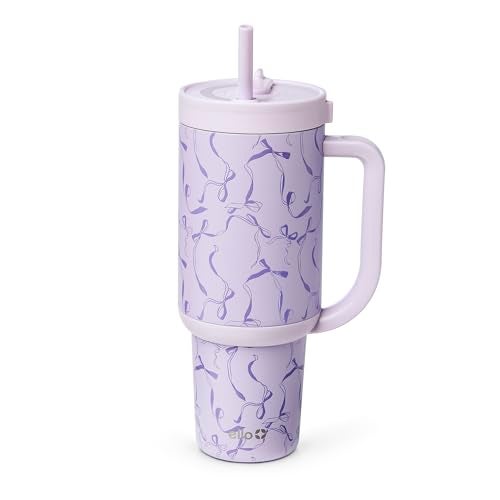 Ello Oasis 40oz Tumbler with Handle Retracting Straw Reusable Insulated Stainless Steel Cup 100 Leakproof Gifts for Teens Women Men Keeps Cold for 24 Hours Cup Holder Friendly Take a Bow - Image 1