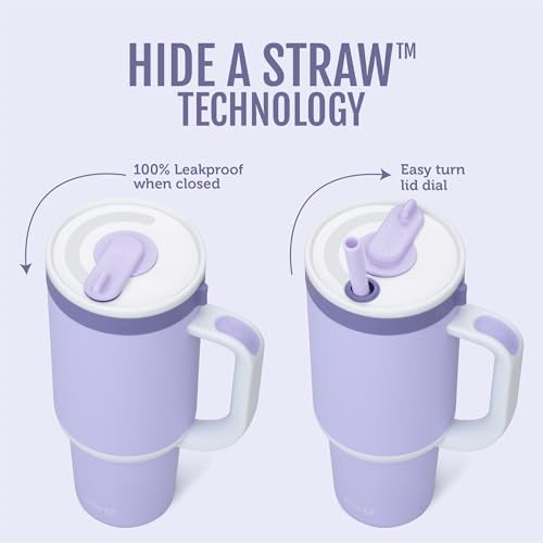 Ello Oasis 40oz Tumbler with Handle Retracting Straw Reusable Insulated Stainless Steel Cup 100 Leakproof Gifts for Teens Women Men Keeps Cold for 24 Hours Cup Holder Friendly Take a Bow - Image 3