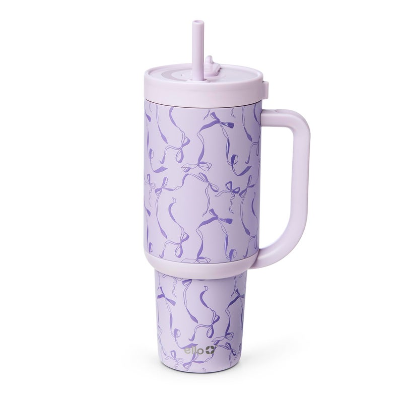 Ello Oasis 40oz Tumbler with Handle Retracting Straw Reusable Insulated Stainless Steel Cup 100 Leakproof Gifts for Teens Women Men Keeps Cold for 24 Hours Cup Holder Friendly Take a Bow - Image 2
