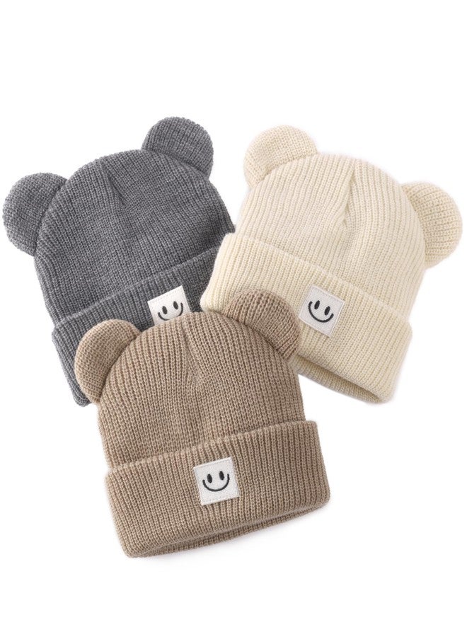 FURTALK Infant Baby Beanie with Bear Ear Cute Winter Hat for Toddler Boys Girls Soft Knitted Cap - Image 1