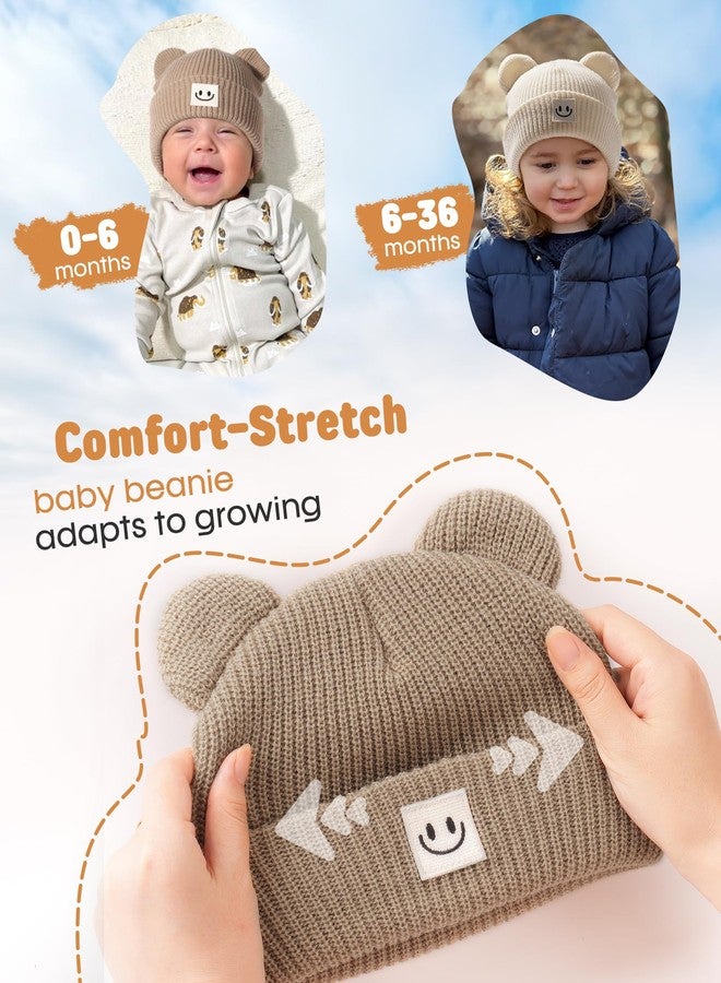 FURTALK Infant Baby Beanie with Bear Ear Cute Winter Hat for Toddler Boys Girls Soft Knitted Cap - Image 5
