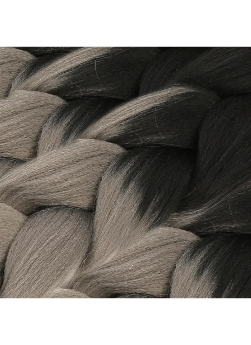Lisinya Afro Braid Synthetic Color Transition Hair 100 G. Black Dark Gray