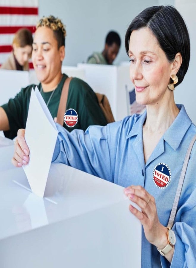 Top label 500 Pcs I Voted Today Stickers,1.5 Inches I Voted Sticker,Patriotic Voting Election Stickers,Round Red White Blue Vote Label,for Election Votes Campaigns, Voting Supplies - Image 3