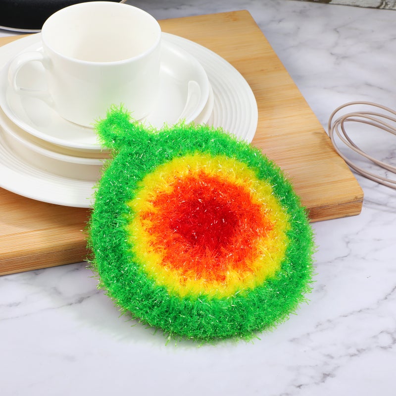 5Pcs Round Dish Towels Kitchen Thick Tableware Washing Cloth Hanging Cleaning Cloth Random Color - Image 2