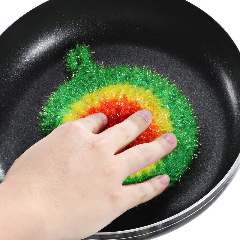 5Pcs Round Dish Towels Kitchen Thick Tableware Washing Cloth Hanging Cleaning Cloth Random Color - Image 5